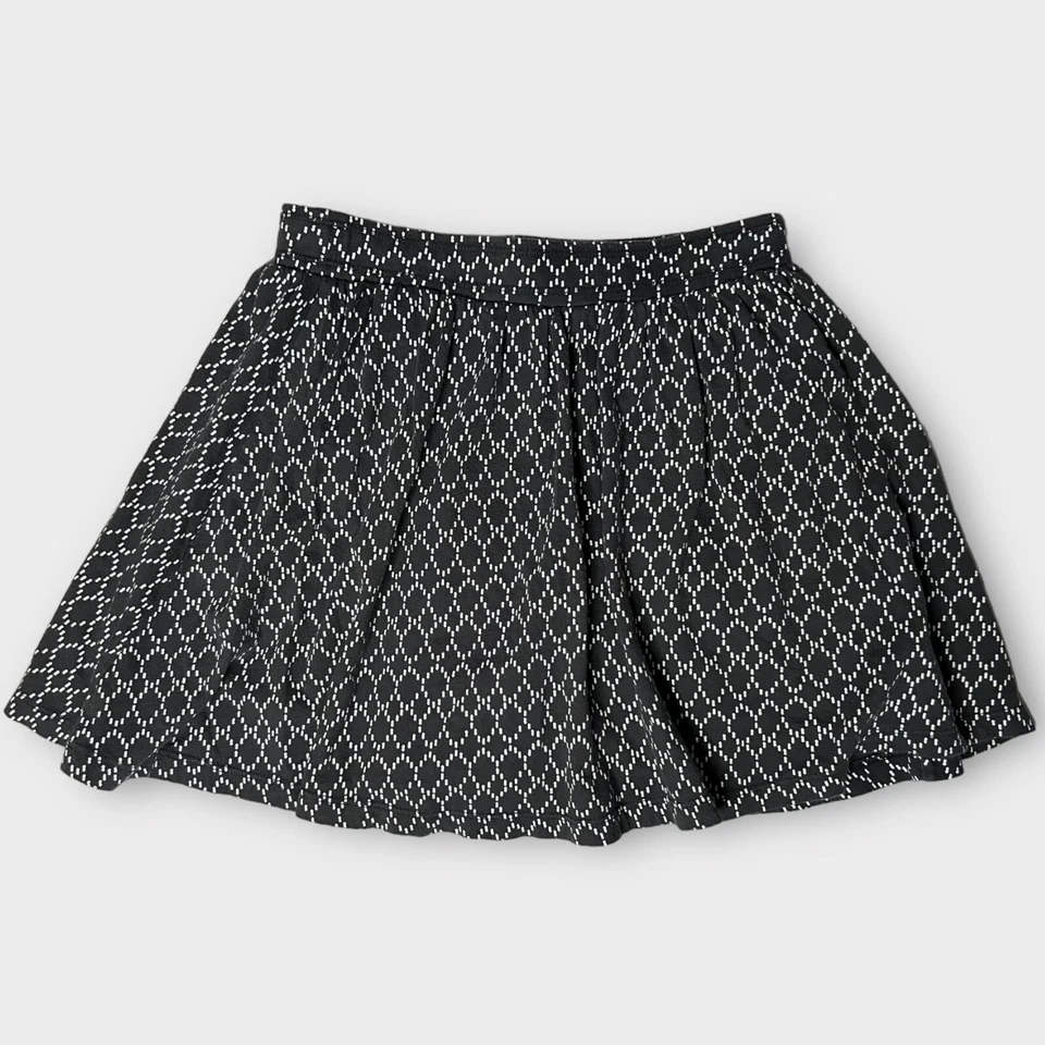 Falda corta antigua azul marino para niña gris oscuro y blanco plisada círculo geométrico talla L (10-12) Foto 2 de 4