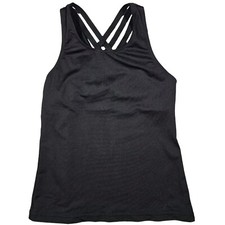 Liakada Girls Dance Wear Strappy Braided Racerback Top, Black, Youth Large