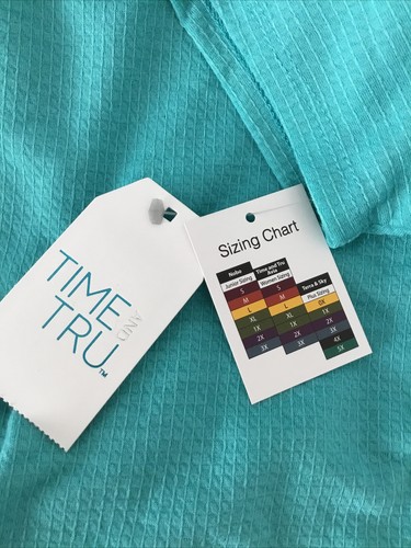 TIME AND TRU Turquoise Blue Pullover Hooded Knee Length Cover/Robe Sz 2X - Picture 7 of 8