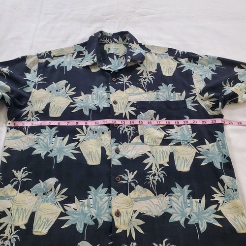 Vintage Silk Short Sleeve Button Up Shirt Mens Large 100% Silk - 第 5/7 張圖片