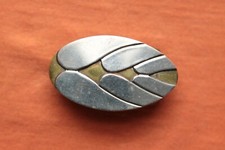 Vintage JRM 83 Small Hand Made Brass and Nickle Belt Buckle