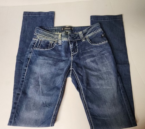 Vintage SERFONTAINE Blue Hose Denim Distressed Jeans Gr. 26 Skinney Leg