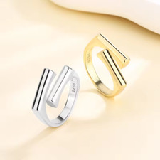 Eleganter Ring in rechteckiger Form - Sterling Silber 925 Plattiert