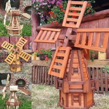 super Windmühle 105cm,Garten Windmühlen aus Holz,imprägniert und kugelgelagert