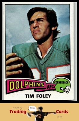 1975 Topps #521 Tim Foley Miami Dolphins Football Card VG/EX