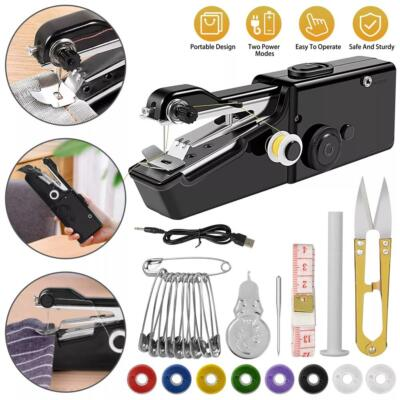 #ad Mini DIY Portable Sewing Machine Electric Tailor Stitch Handheld Cordless Kit $12.59