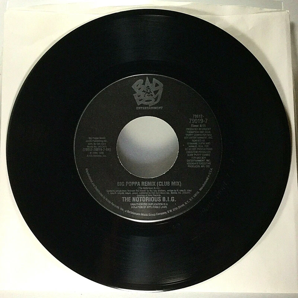 THE NOTORIOUS B.I.G Big Poppa Remix / Who Shot Ya 45 MINT - Image 3 of 4