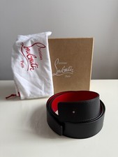 Christian Louboutin Black Red Reversible Calf Leather Belt Strap New 100 cm UK