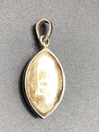 Vintage Sterling Silver Dangle Drop pendant with colored MOP tiles - Picture 2 of 4
