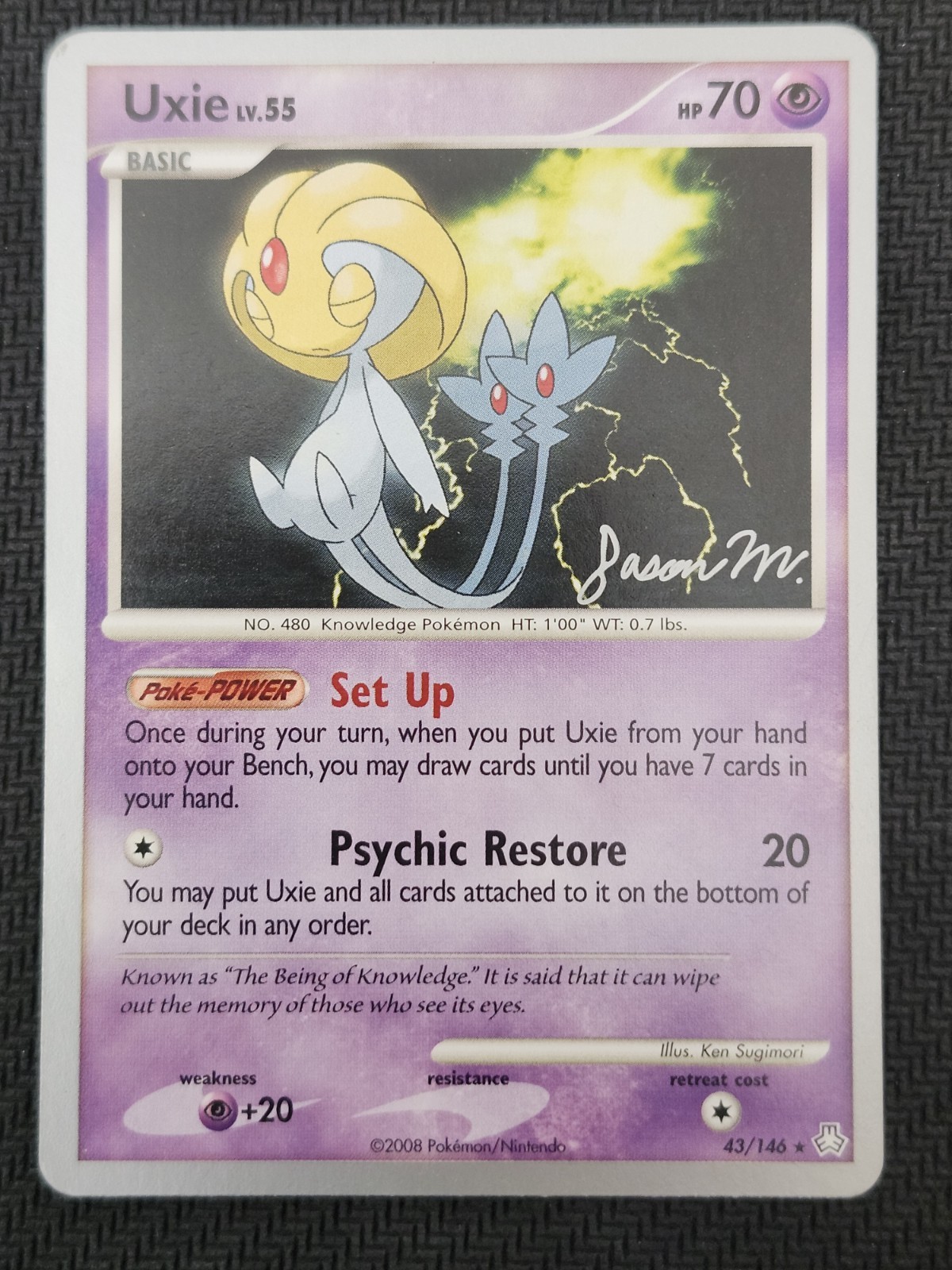 Pokemon Uxie 43/146 World Championship Jason M Black & White Legends Awakened
