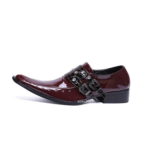 Sommer Eckige Zehe Schnalle Business Freizeit Leder Herren Schuhe Mode Halbschuhe - Bild 2 von 10
