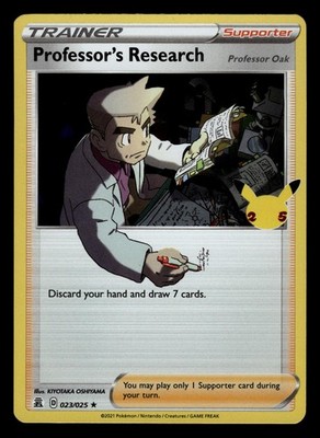 Professor's Research (Professor Oak) - Celebrations 023/025 - LP - Holo Pokemon