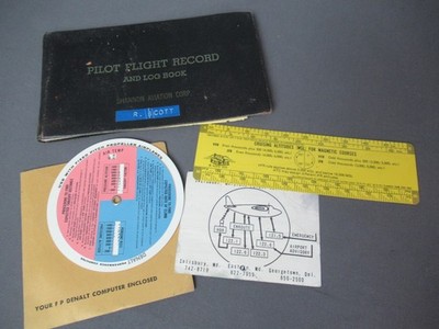 Vintage Pilot Flight Record & Logbook 1971-1980 Plus Other Aviation Items c6 sb