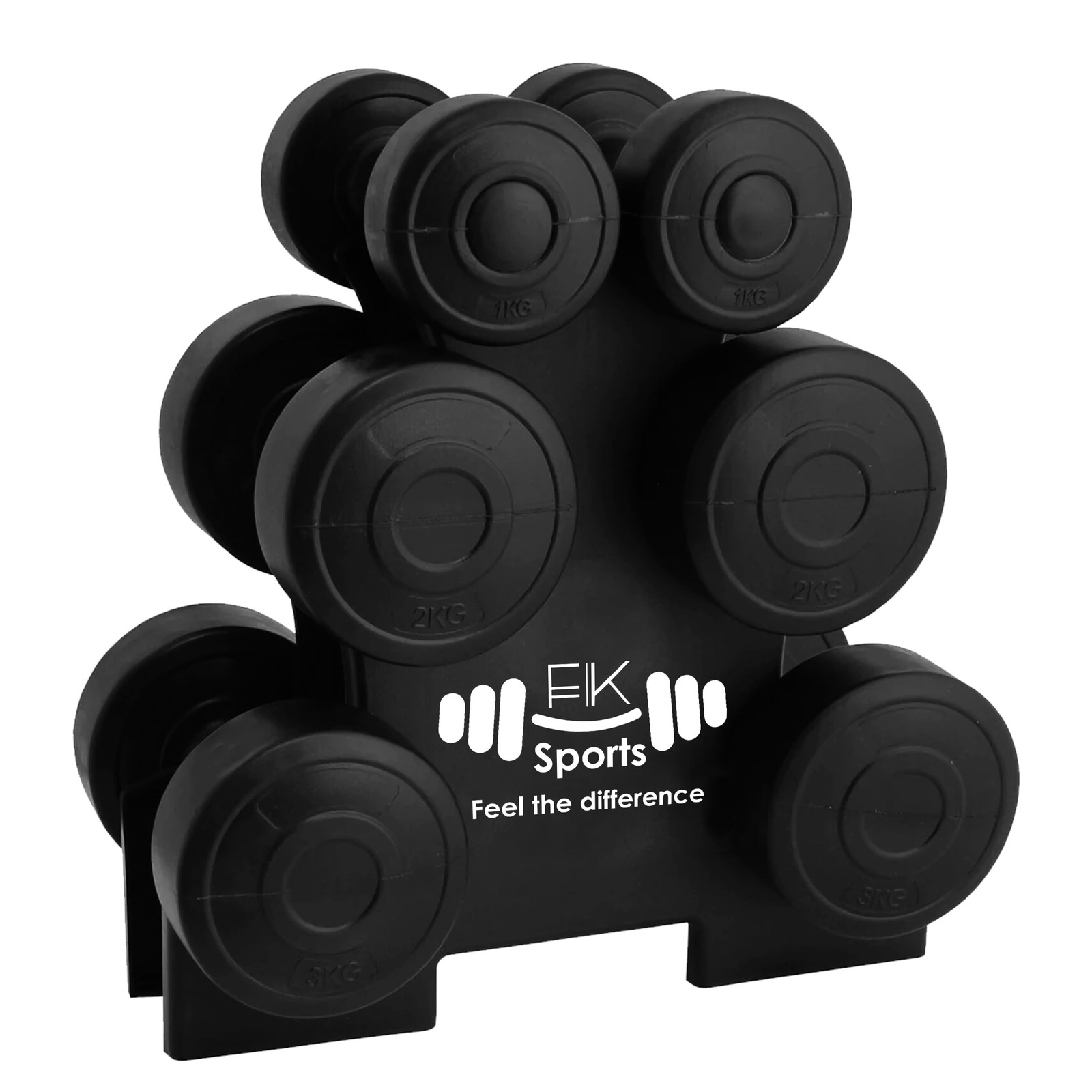 Dumbbells Set with Stand Rack 12Kg (Dumbbell Pair of 1Kg/2Kg/3Kg) Weights