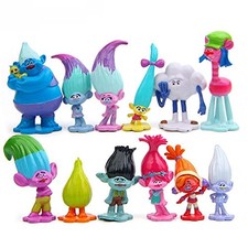 12 Pcs/set Movie Trolls Poppy Branch Action Figures Cake Toppers Doll Toy Gifts