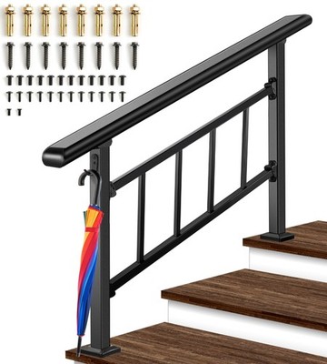 Muzata Black Side Mount Stair Cable Railing Post 36 Inch for 25-35 Degrees