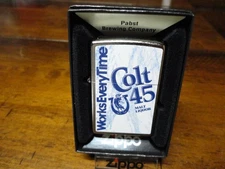 COLT 45 WORKS EVERY TIME MALT LIQUOR BEER ZIPPO LIGHTER MINT IN BOX
