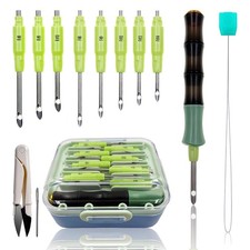 Punch Needle Tool Kit - Ergonomic Handle, 8 Interchangeable Needles 5mm/3.5m...
