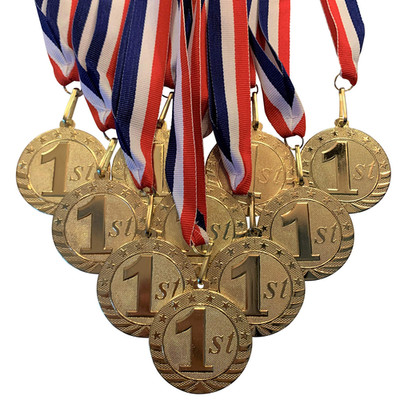 Express Medals Metal 1St First Place Medals And Red White And Blue Neck