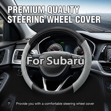 15 Steering Wheel Cover Genuine Leather For Subaru A Blackgray