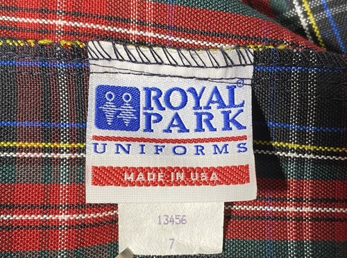 Royal Park School Uniform Macbeth Red Plaid Pleated Skirt W/Pocket Size 7 - Picture 4 of 4