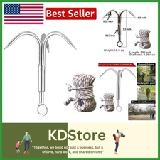 Heavy-Duty 50FT Stainless Steel Grappling Hook with Nylon Rope for Outdoor Ac...