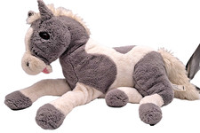 Toys R Us Geoffrey LLC Grey White Pinto Horse Large 24 Plush Toy 2016 READ