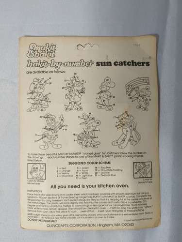 MICKEY MOUSE Makit Bakit Stained Glass Suncatcher Vtg 80s Disney - Picture 4 of 10