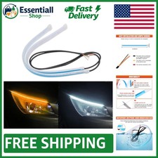 Flexible Led Strip Lights Set For Cars - 24 Inches Whiteyellow Signal Lights