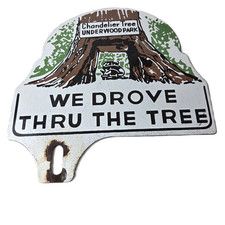 Vintage Redwood Forest License Plate Topper - Sign Ad On Automobile Topper Vintage Redwood Forest License Plate Topper - Sign Ad On Automobile Topper