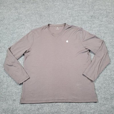 Apple Shirt Mens XL Gray Long Sleeve Crewneck Logo Tech Employee Tee Computer *