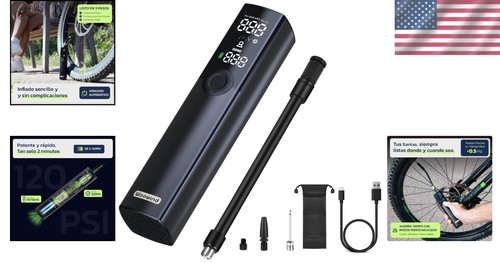 All-in-One Tire Inflator - Electric Pump with LED Light & Long-Lasting Standby - Picture 2 of 12