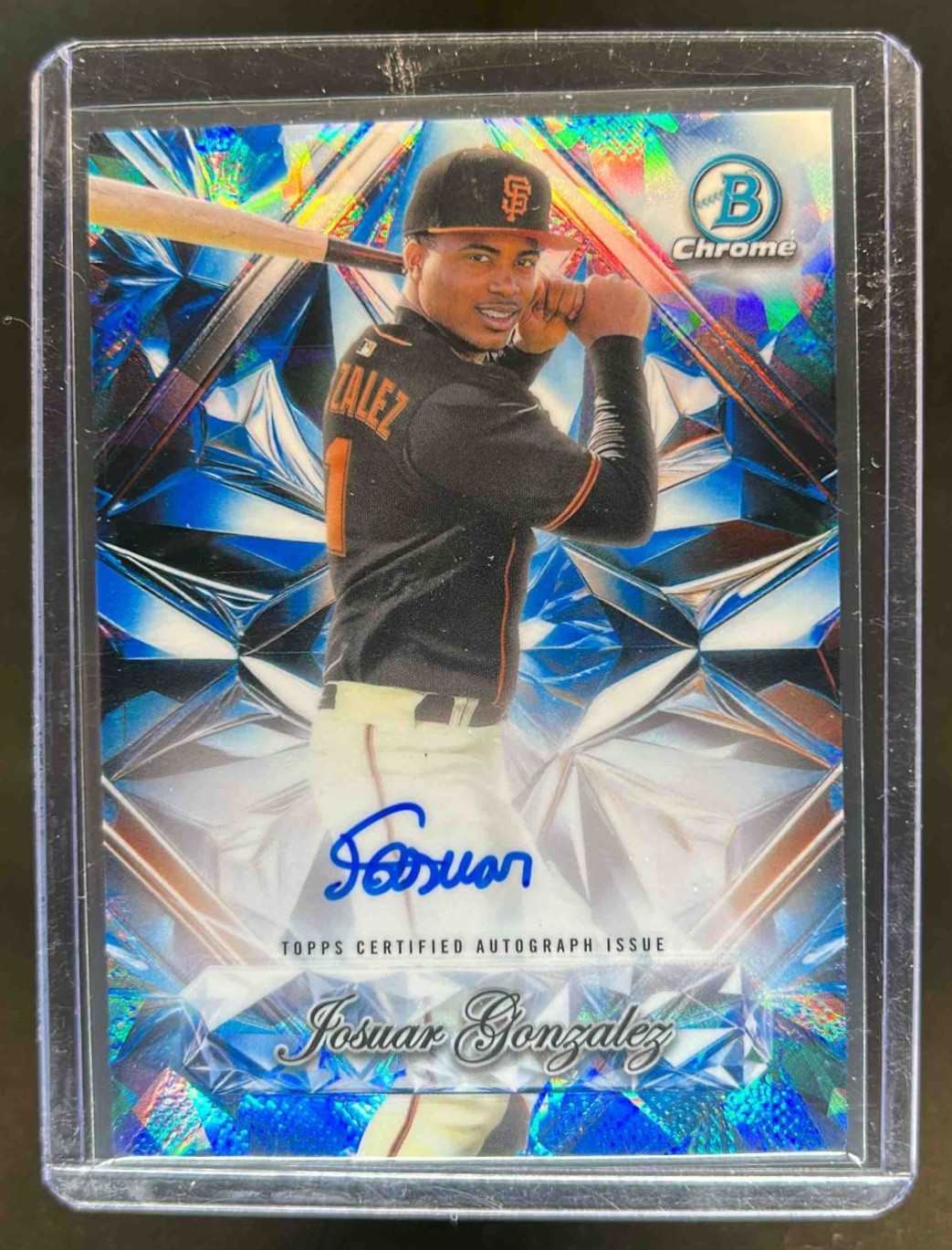 2025 Bowman Chrome Sapphire Josuar Gonzalez Selections Auto #SSA-JG Giants
