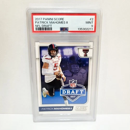 2017 Panini Score Patrick Mahomes II NFL Rookie Card PSA 9 WITH PAPERS