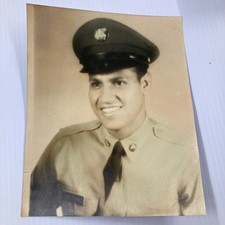 WWII Era Military Soldier Photograph Uniform Portrait Americana 1940s