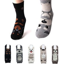 Women Cute Cartoon Dog Print Casual Cotton Socks One Size for Daily Wear
