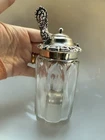 Antique STERLING SILVER Mustard Jelly Condiment Pot & Ladle Reed Barton British