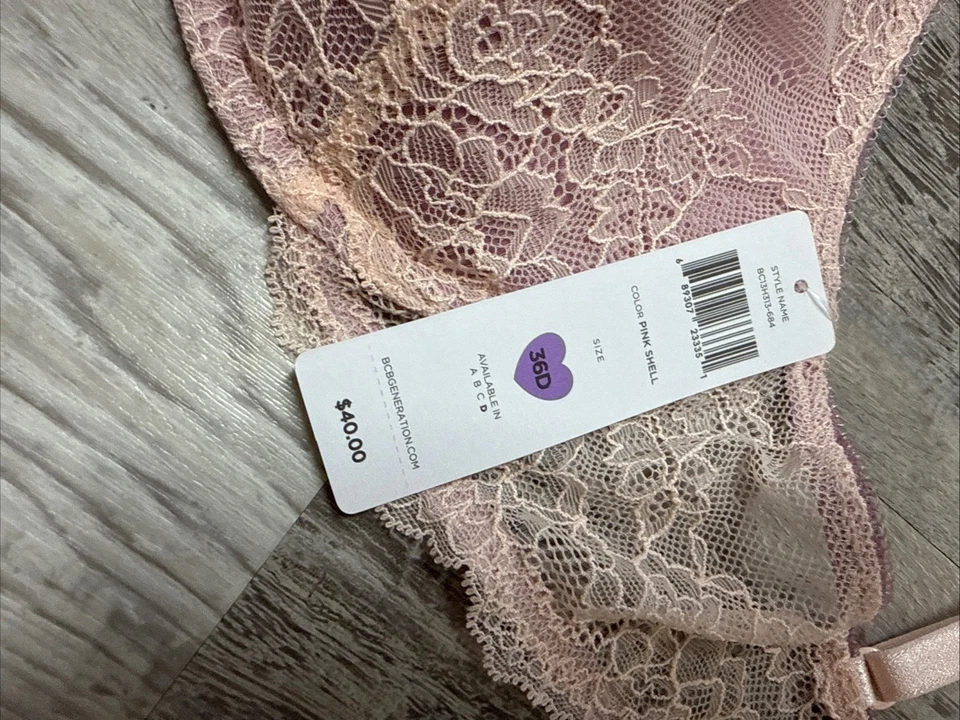 Sujetador push up con aros BCBGeneration 36 D acolchado correas ajustables encaje Foto 3 de 4