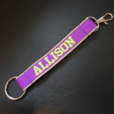 Allison Lanyard Key Strap Keychain Personalized Novelty Name Gift Purple Green