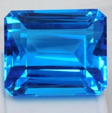Certified 230.10 Ct Natural Blue Aquamarine Emerald Cut Brazil Rare Gemstone