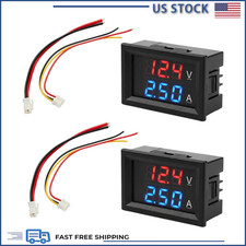 2-pack 0.28 Led Digital Voltmeter Ammeter Dc 0-100v 10a Blue Red Dual Display 2-pack 0.28 Led Digital Voltmeter Ammeter Dc 0-100v 10a Blue Red Dual Display