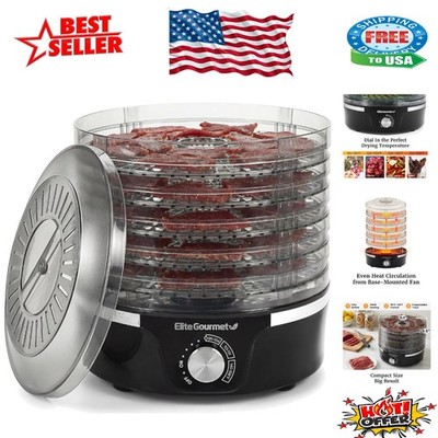 5-Tray Food Dehydrator with Adjustable Temperature for Healthy Snacks - Black