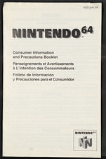 Nintendo 64 Consumer Information Precautions Booklets NUS-USA/CAN-1