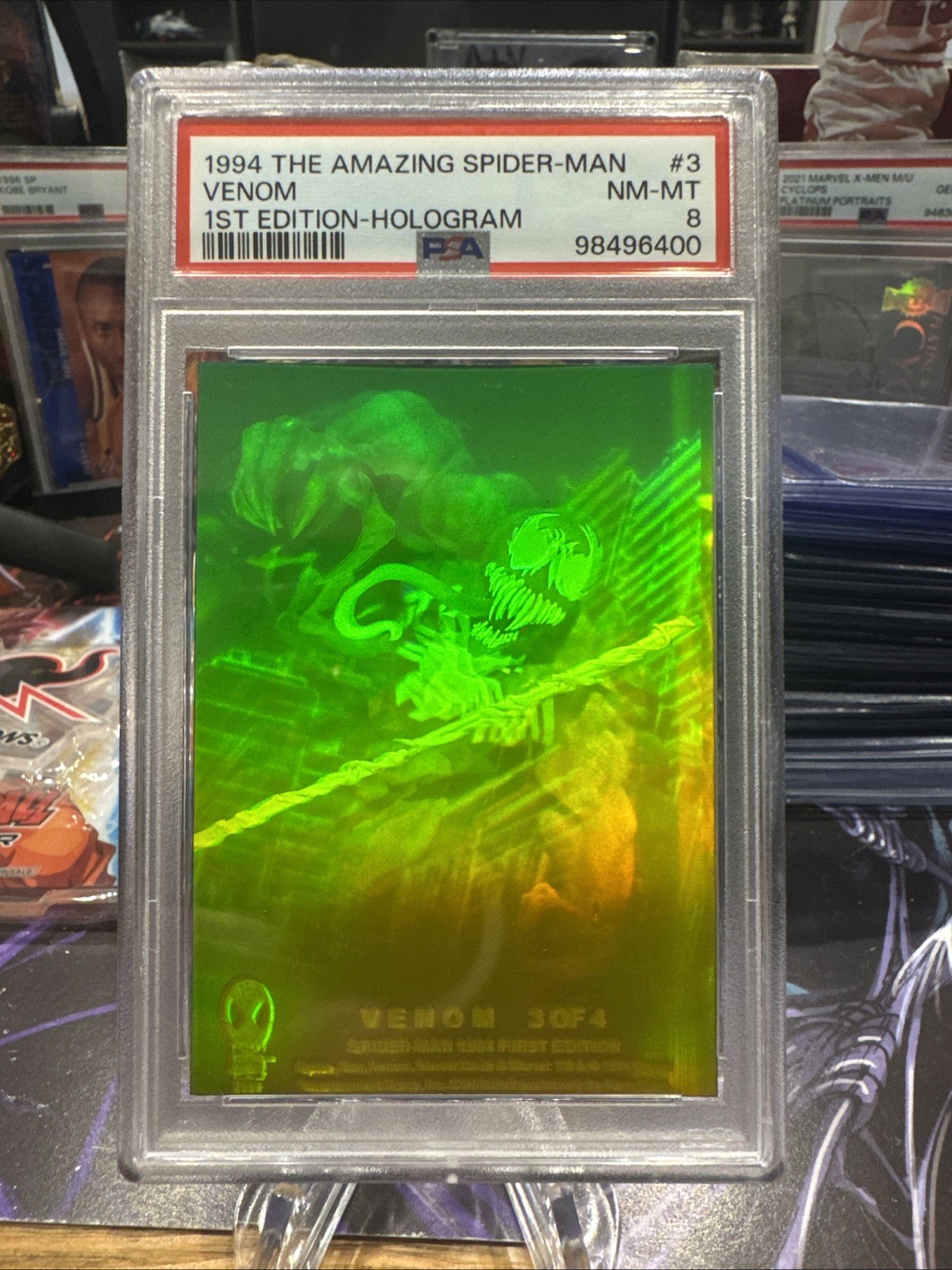 1994 Fleer Spider-man First Edition Hologram Venom PSA 8