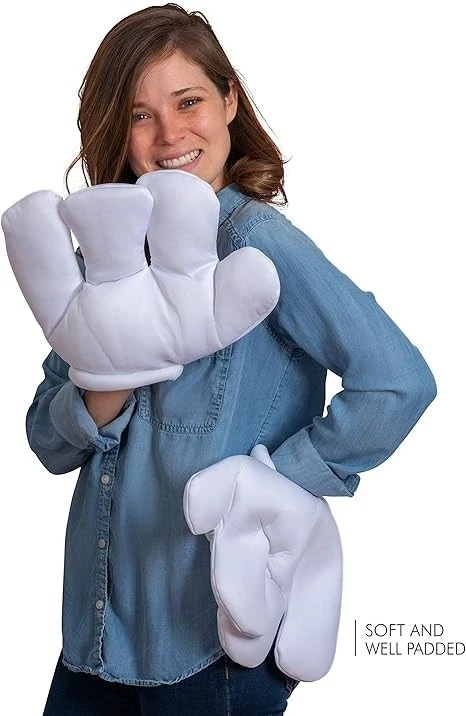Guantes Jumbo Dibujos Animados-Gigante Blanco Felpa Manos Mickey Mouse y Disfraces! Foto 4 de 4