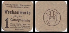 Wertbeständiges Notgeld Hamburger Hochbahn 1 Goldpfennig o.D., Erhaltung I