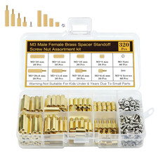 320 Pcs M3 Motherboard Standoffs and Screws Nuts Kit, Brass Motherboard Standoff