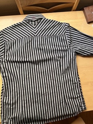 scott weiland dress shirts Scott Weiland Men's XL Striped Cotton Button-Up Shirt Black Gray Long  Sleeve