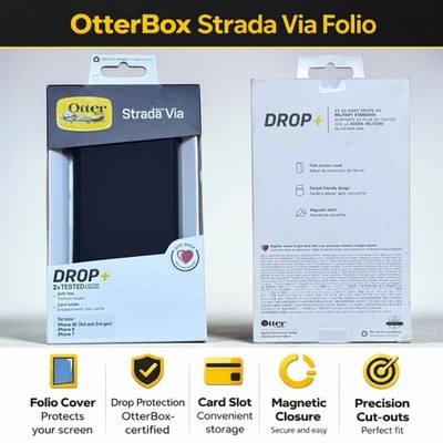 Original Otterbox iPhone SE 2022/2020/8/7 Strada Folio 360 Case Wallet Flip Cover