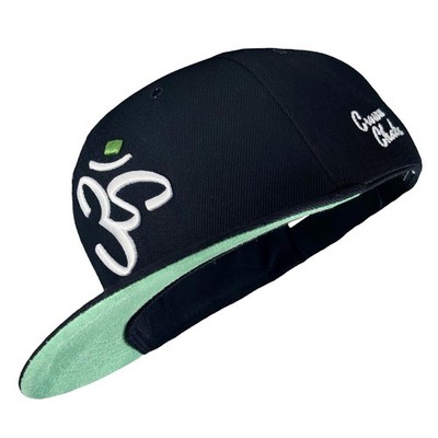 SnapbackCapMen's Women's, Flat Brim Minimal Curve Cap with Embroidery, Crown C...